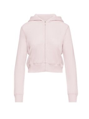Pink TNA Waffle Crop Zip Hoodie